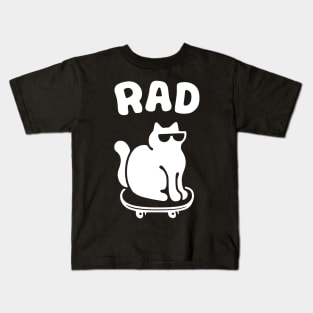 RAD CAT ON A SKATEBOARD Kids T-Shirt